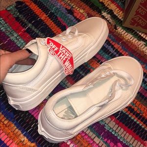 White Old School Vans